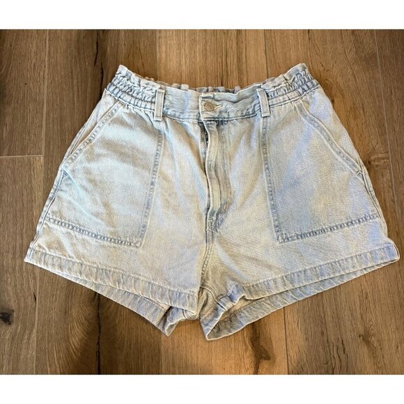 Levi's Pants - Levi's Denim Shorts Womens 31 Light Wash High Rise Elastic Waist Casual Pockets